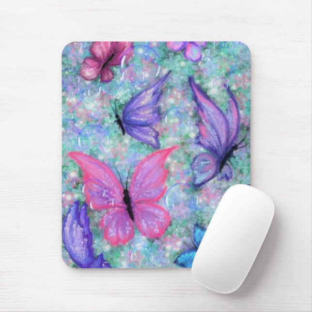 Colorful Butterflies Flying - Joy Mouse Pad (With Mouse)