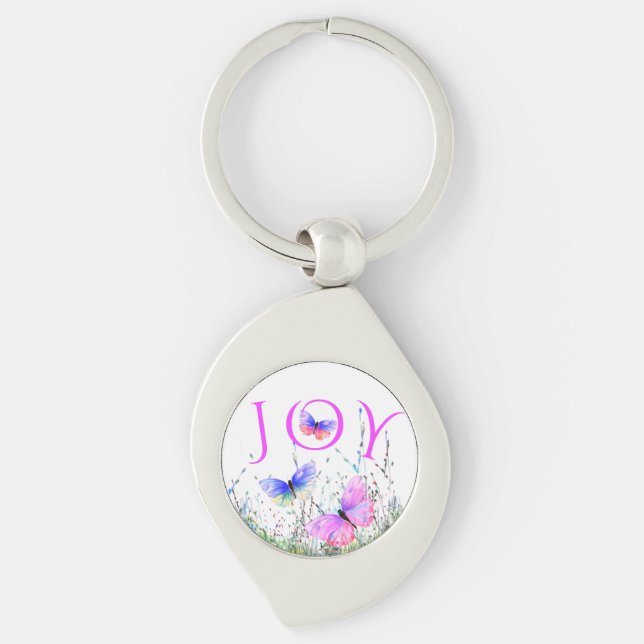 Colorful Butterflies Flying Keychain (Front)