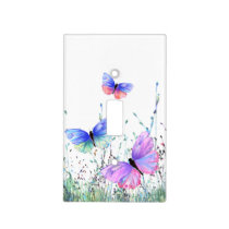 Colorful Butterflies Flying Light Switch Cover