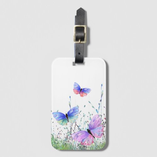 Colorful Butterflies Flying Luggage Tag Spring Joy