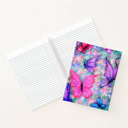 Colorful Butterflies Flying Notebook _ Painting