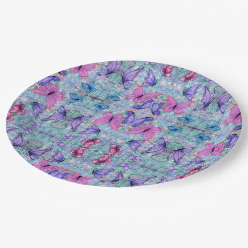 Colorful Butterflies Flying Paper Plates Spring