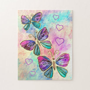 Colorful Butterflies Flying Puzzle Painting