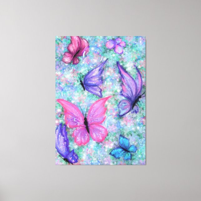 Colorful Butterflies Flying - Spring Canvas Print (Front)