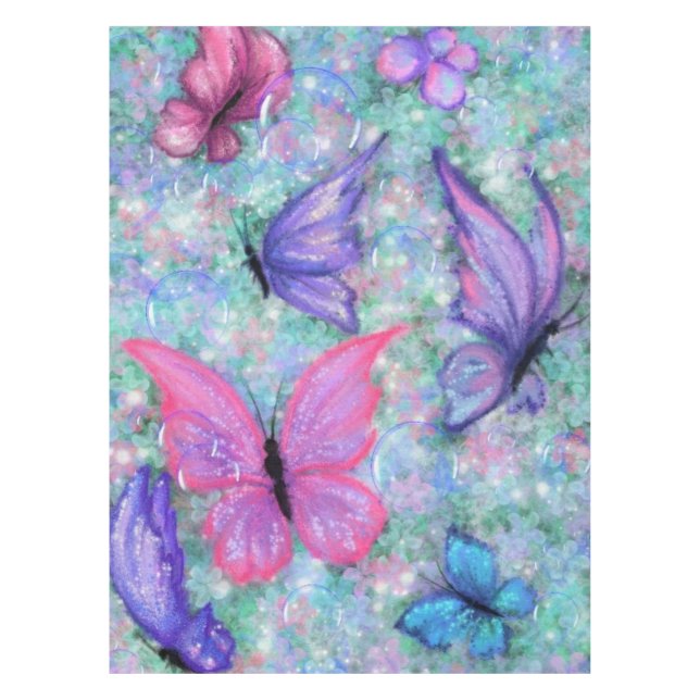 Colorful Butterflies Flying Tablecloth (Front)