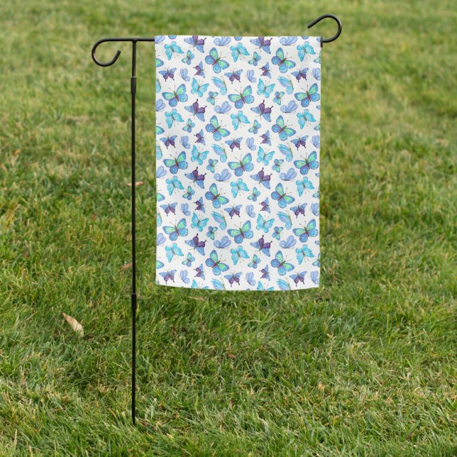 Colorful Butterflies Garden Flag (In SItu)
