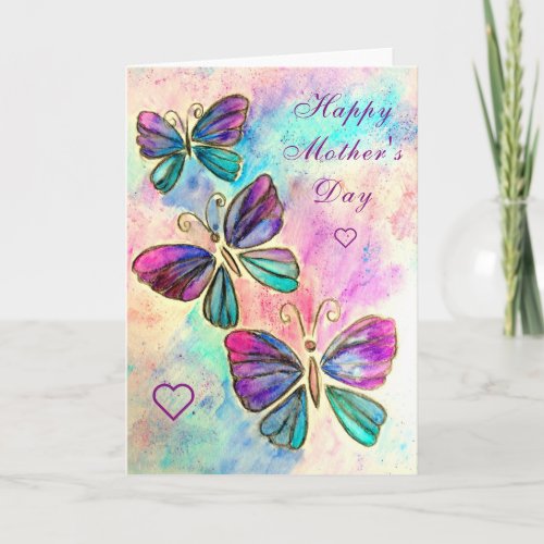 Colorful Butterflies Happy Mothers Day Card