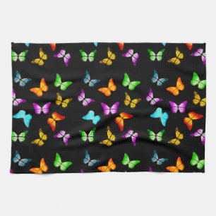 Colorful butterflies kitchen towel