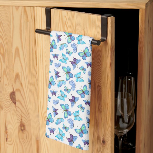 Colorful Butterflies Kitchen Towel (Thirds Fold)