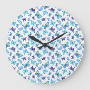 Colorful Butterflies Large Clock