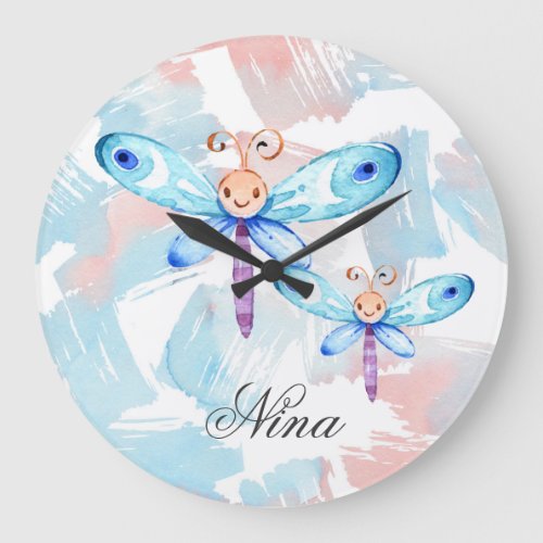 Colorful Butterflies Large Clock