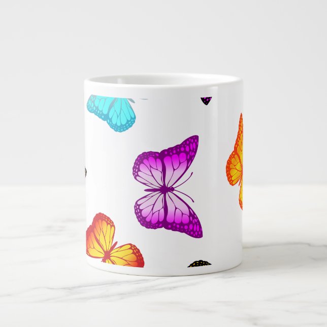 Colorful butterflies large coffee mug (Front)