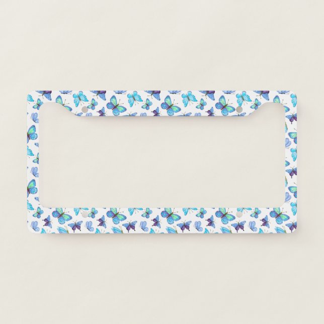 Colorful Butterflies License Plate Frame (Front)