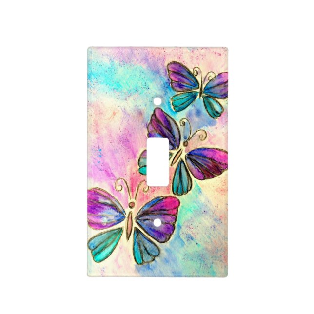 Colorful Butterflies Light Switch Cover (Front)