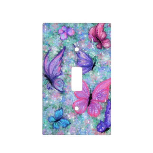 Colorful Butterflies Light Switch Cover (Front)