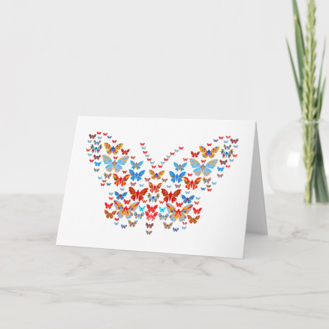 colorful butterflies lovers Folded Note Card (Front)