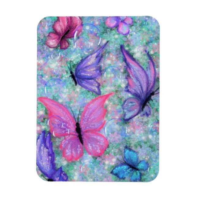Colorful Butterflies Magnet (Vertical)