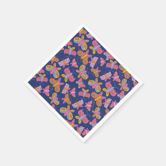 colorful butterflies napkins