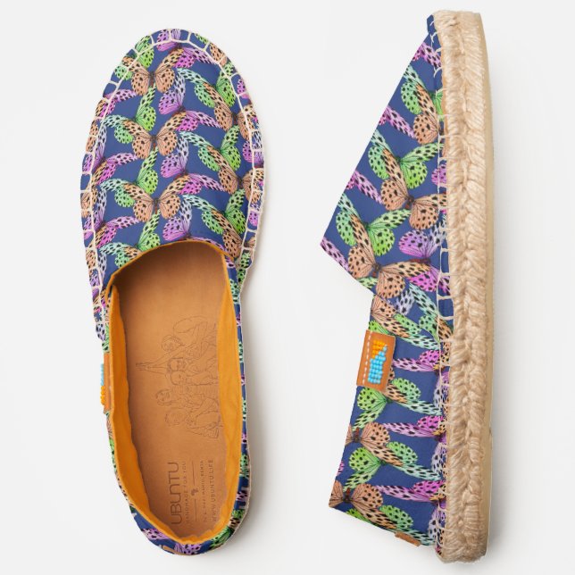 Colorful Butterflies Nature Art Pattern Espadrilles (Side)