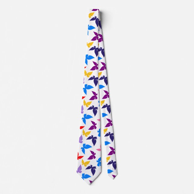 Colorful Butterflies Neck Tie (Front)