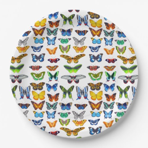 Colorful Butterflies Paper Plates