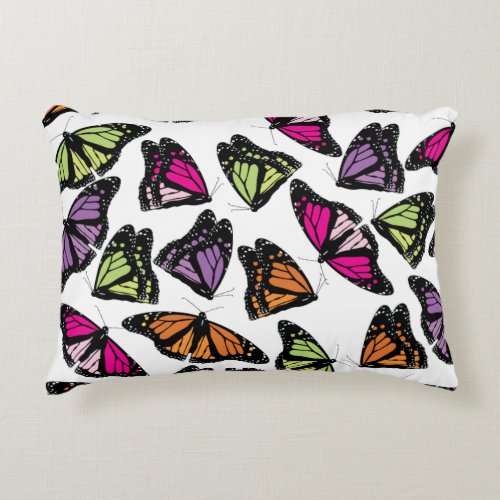 Colorful Butterflies Pattern Accent Pillow