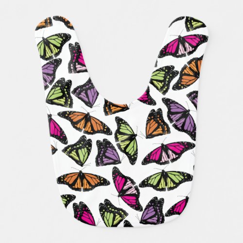 Colorful Butterflies Pattern Baby Bib