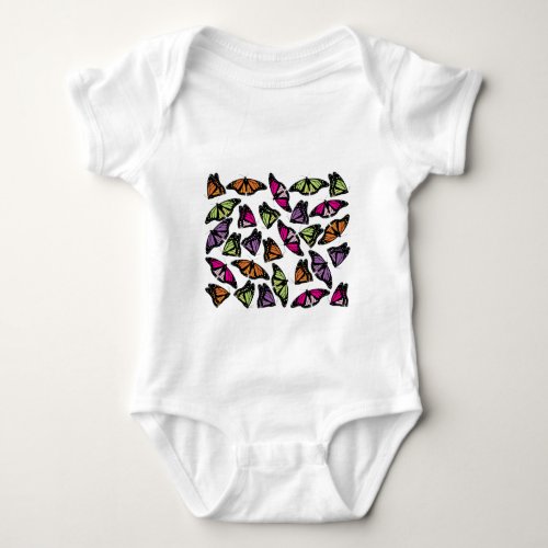 Colorful Butterflies Pattern Baby Bodysuit