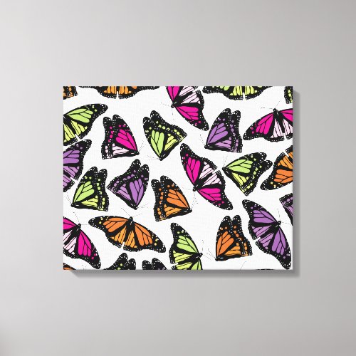 Colorful Butterflies Pattern Canvas Print