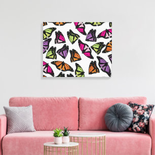 Colorful Butterflies Pattern Canvas Print