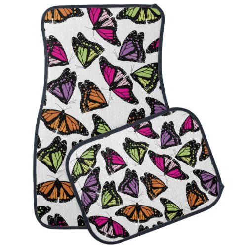 Colorful Butterflies Pattern Car Floor Mat