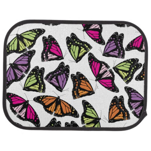 Colorful Butterflies Pattern Car Floor Mat