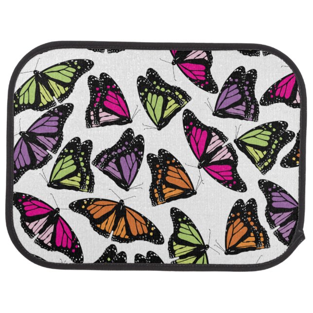 Colorful Butterflies Pattern Car Floor Mat (Rear)