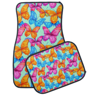 Colorful Butterflies Pattern    Car Floor Mat