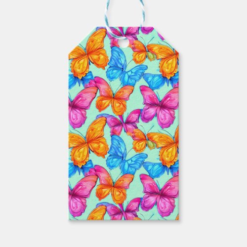Colorful Butterflies Pattern  Gift Tags
