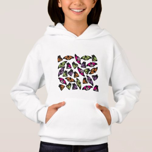 Colorful Butterflies Pattern Hoodie