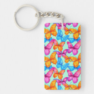 Colorful Butterflies Pattern Keychain