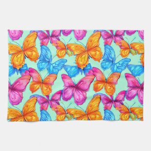 Colorful Butterflies Pattern Kitchen Towel
