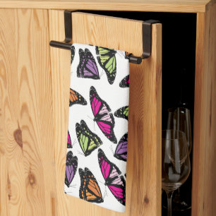 Colorful Butterflies Pattern Kitchen Towel
