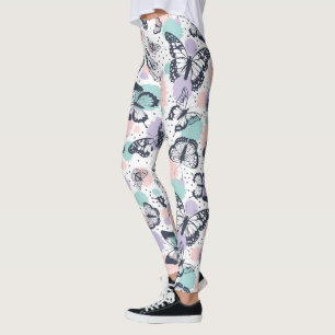 Colorful butterflies pattern leggings
