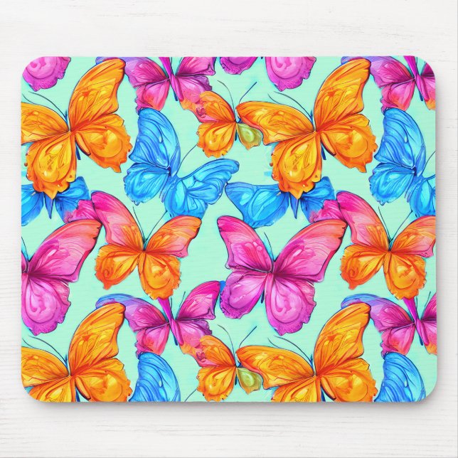 Colorful Butterflies Pattern  Mouse Pad (Front)