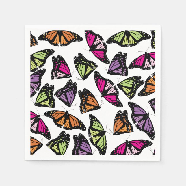 Colorful Butterflies Pattern Napkins (Front)
