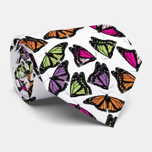 Colorful Butterflies Pattern Neck Tie