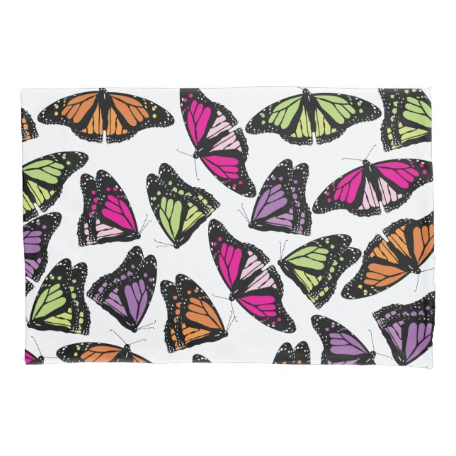 Colorful Butterflies Pattern Pillow Case (Front)