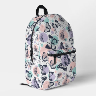 Colorful butterflies pattern printed backpack