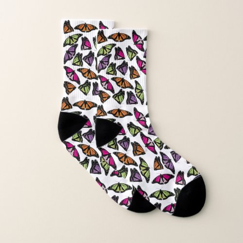 Colorful Butterflies Pattern Socks