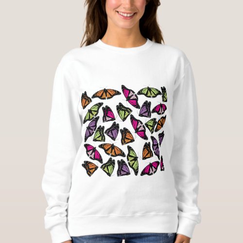 Colorful Butterflies Pattern Sweatshirt