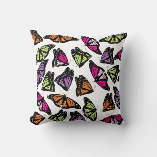 Colorful Butterflies Pattern Throw Pillow