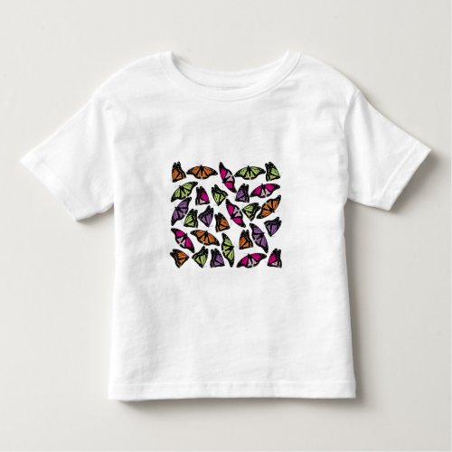 Colorful Butterflies Pattern Toddler T_shirt