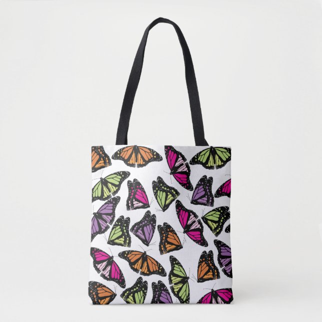 Colorful Butterflies Pattern Tote Bag (Front)